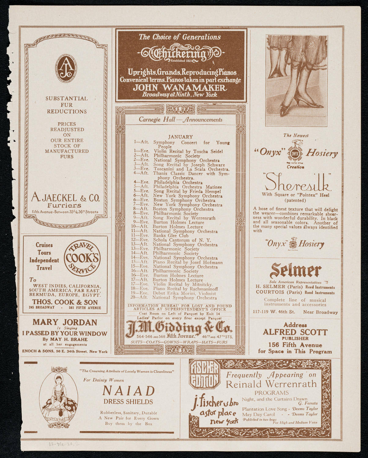 New York Symphony Orchestra, December 31, 1920, program page 3