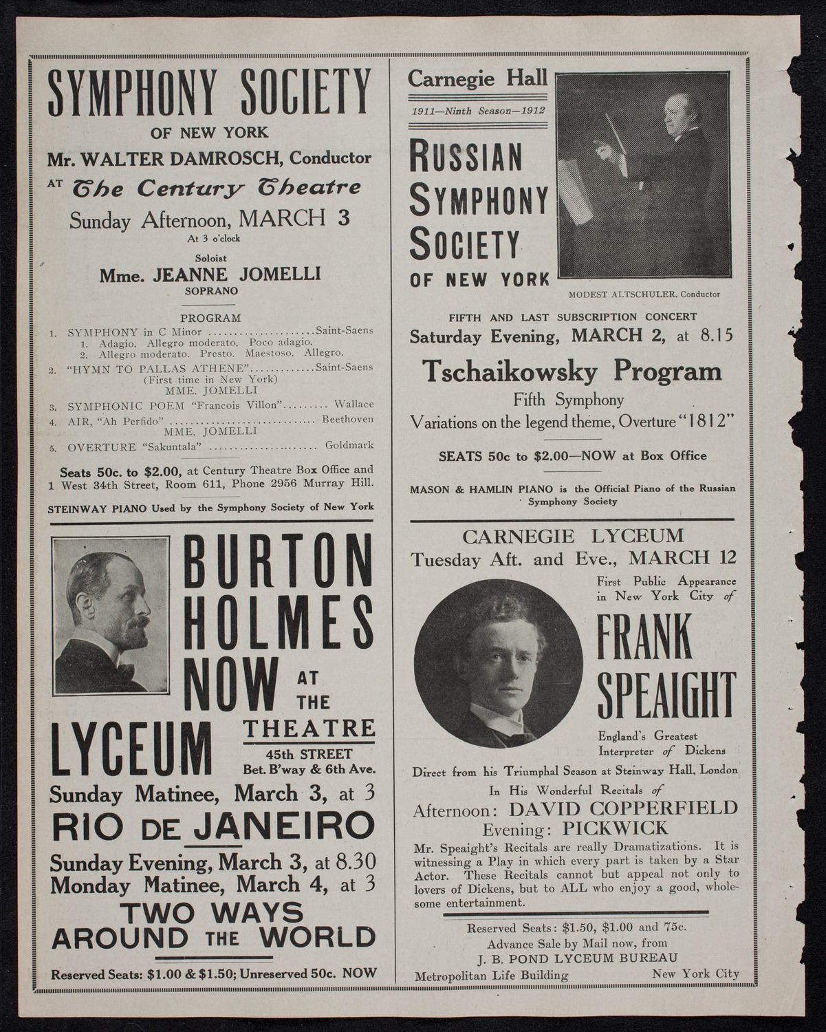 New York Philharmonic, February 29, 1912, program page 10