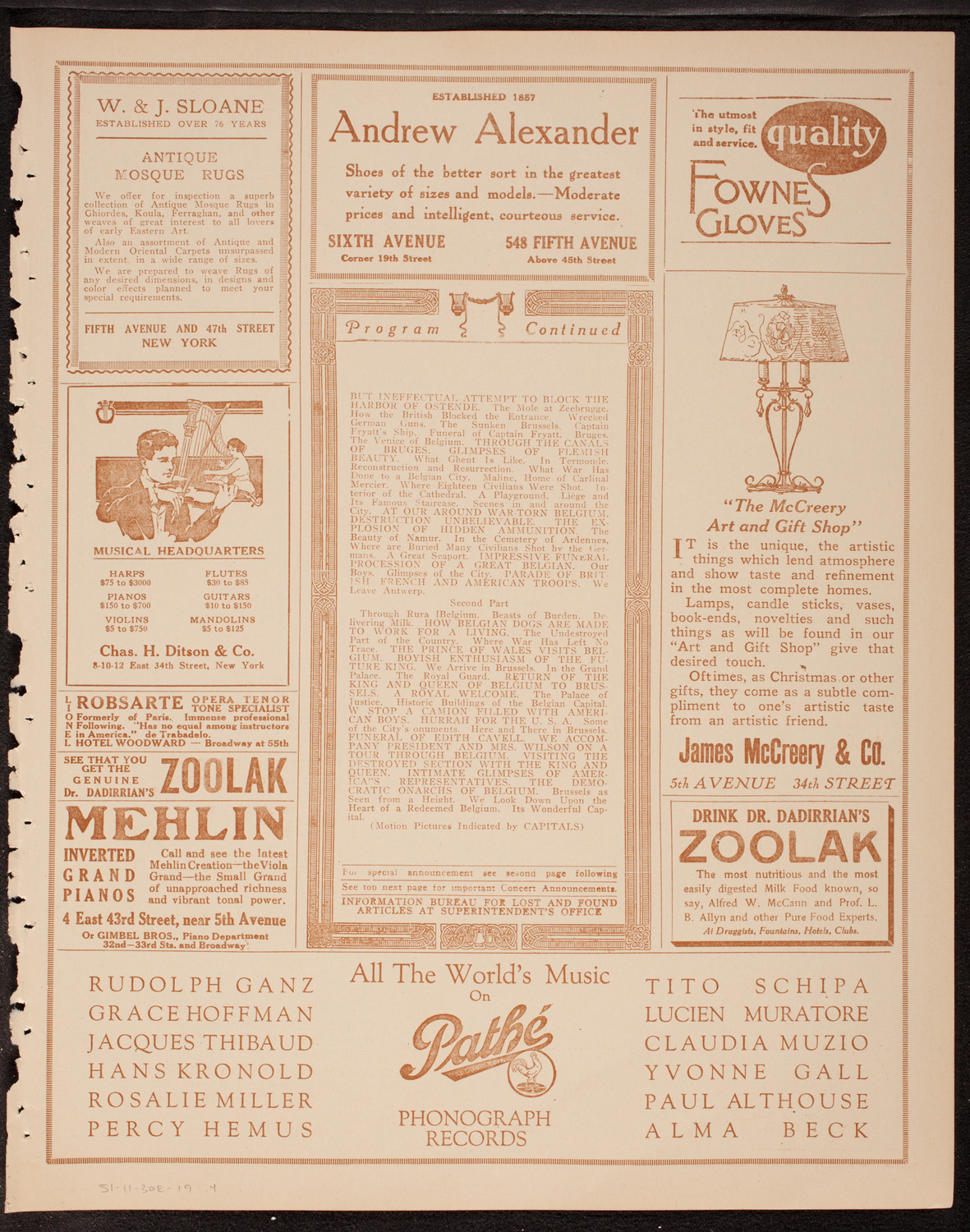 Newman Traveltalks: Belgium, November 30, 1919, program page 7