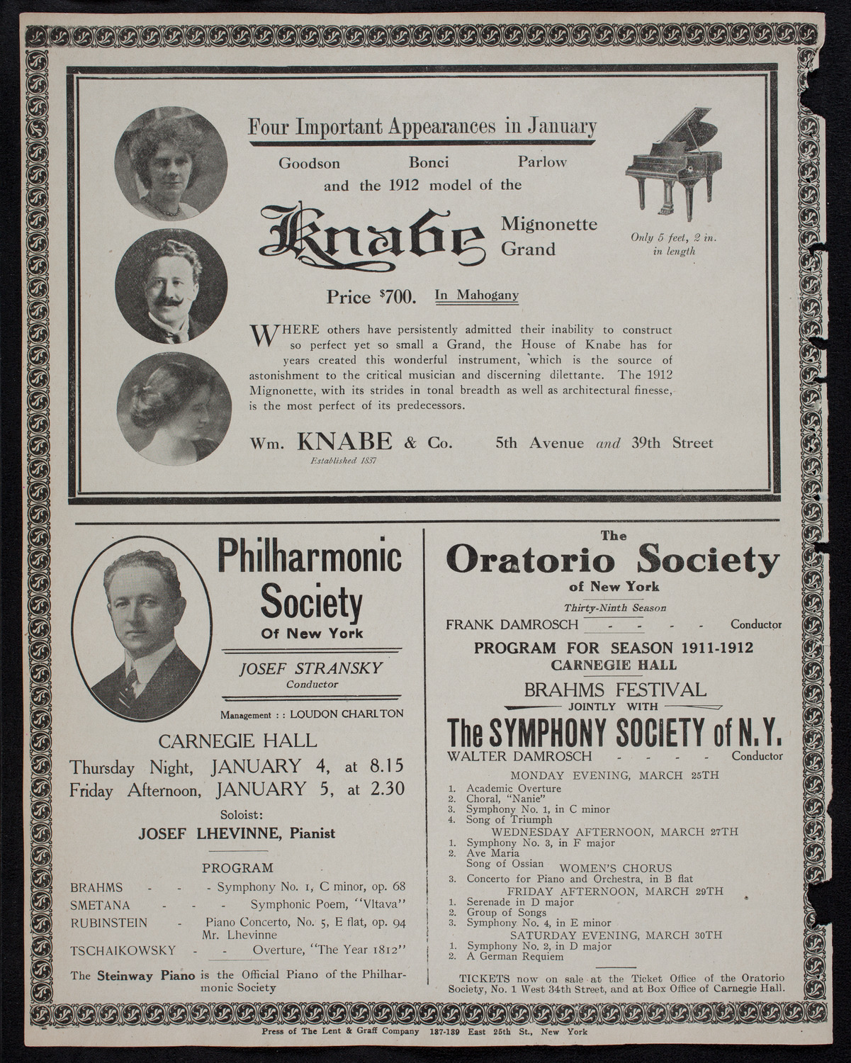 Kathleen Parlow, Violin, January 4, 1912, program page 12