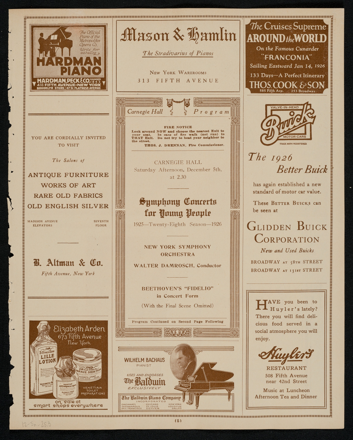 Symphony Concert for Young People, December 5, 1925, program page 5