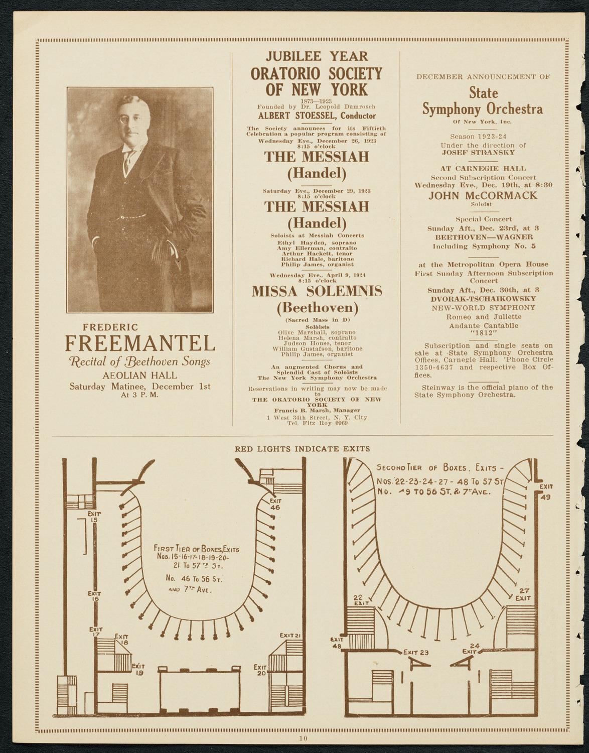 New York Philharmonic, November 28, 1923, program page 10