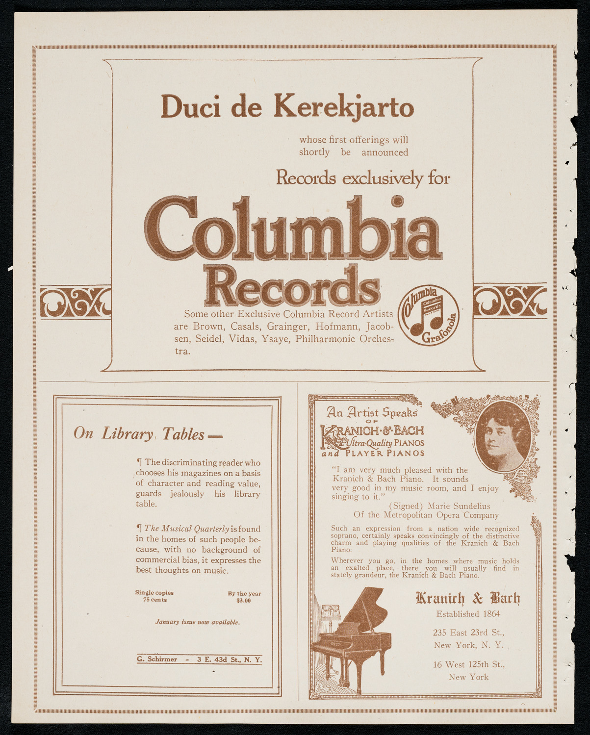 Duci de Kerekjarto, Violin, November 20, 1920, program page 6