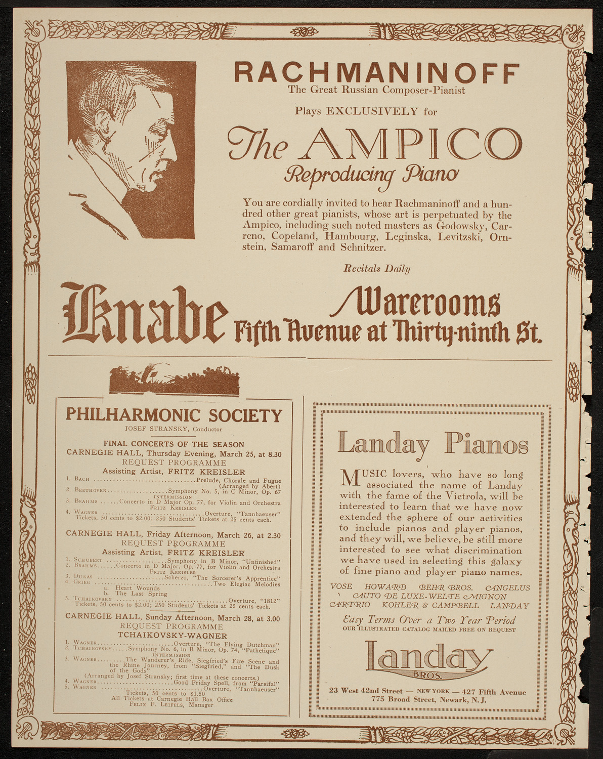 Schola Cantorum of New York, March 24, 1920, program page 12