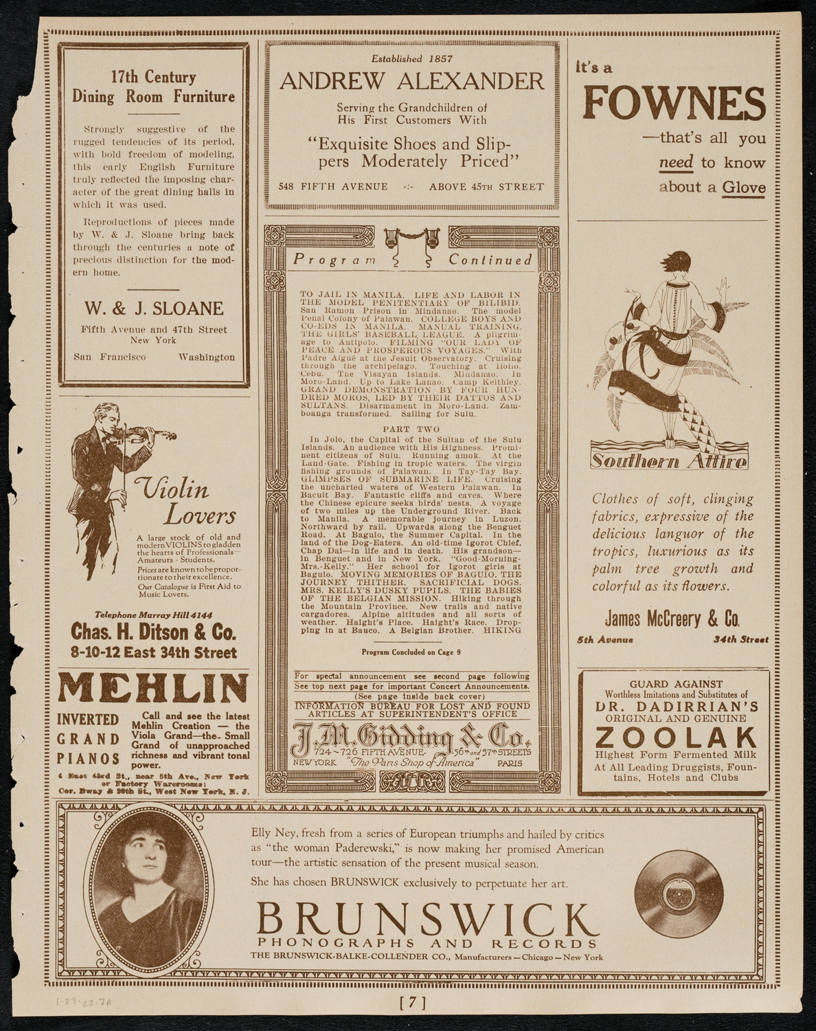 Burton Holmes Travelogue: Inspecting the Philippines, January 23, 1922, program page 7