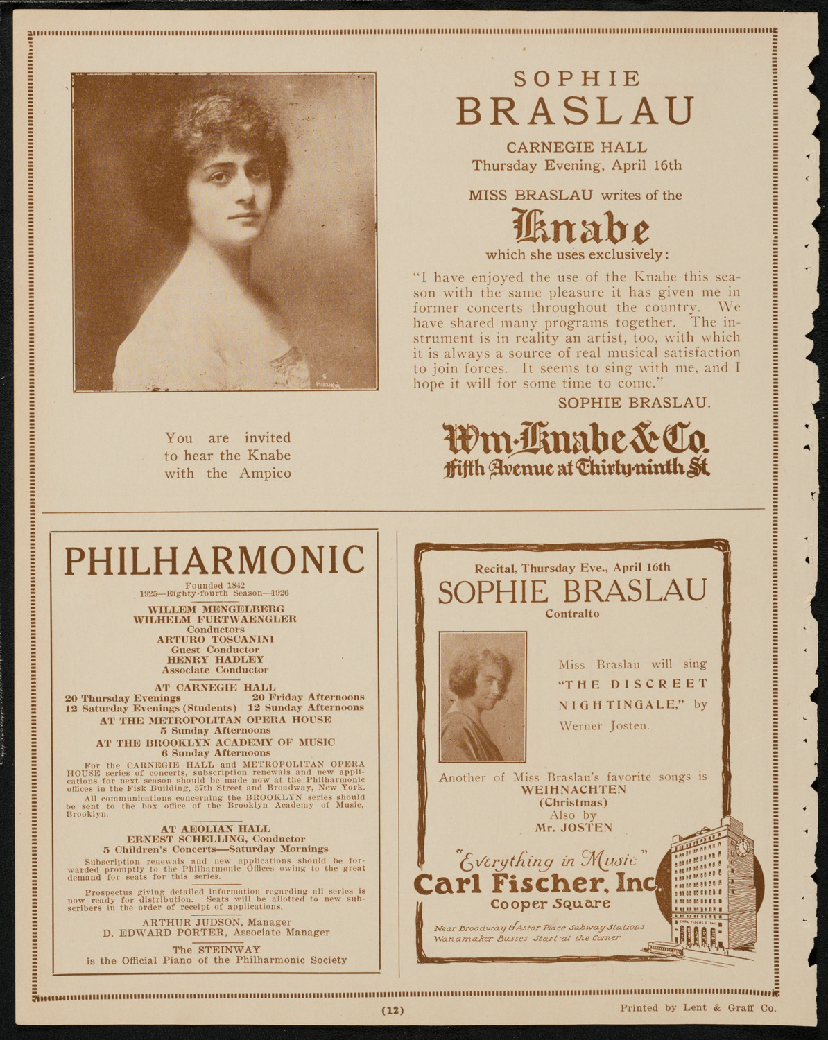 New York Banks' Glee Club, April 15, 1925, program page 12