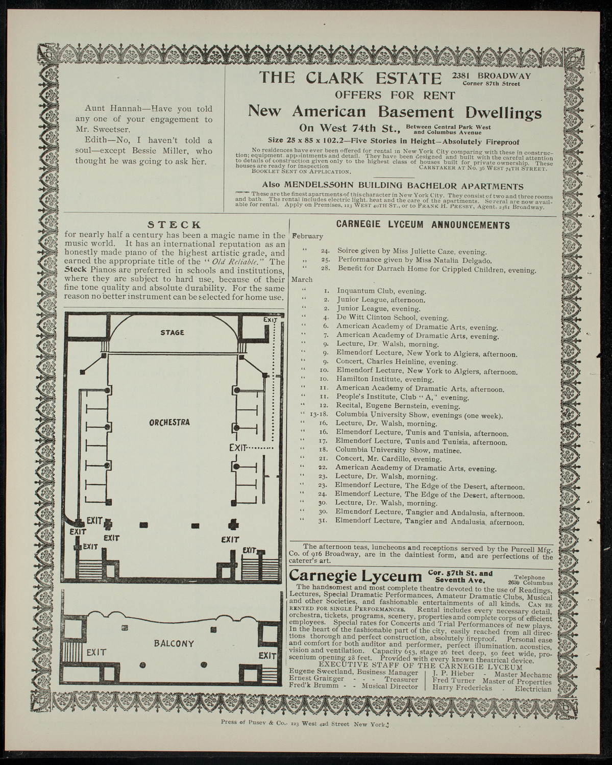 The Amaranth Dramatic Society, February 23, 1905, program page 4