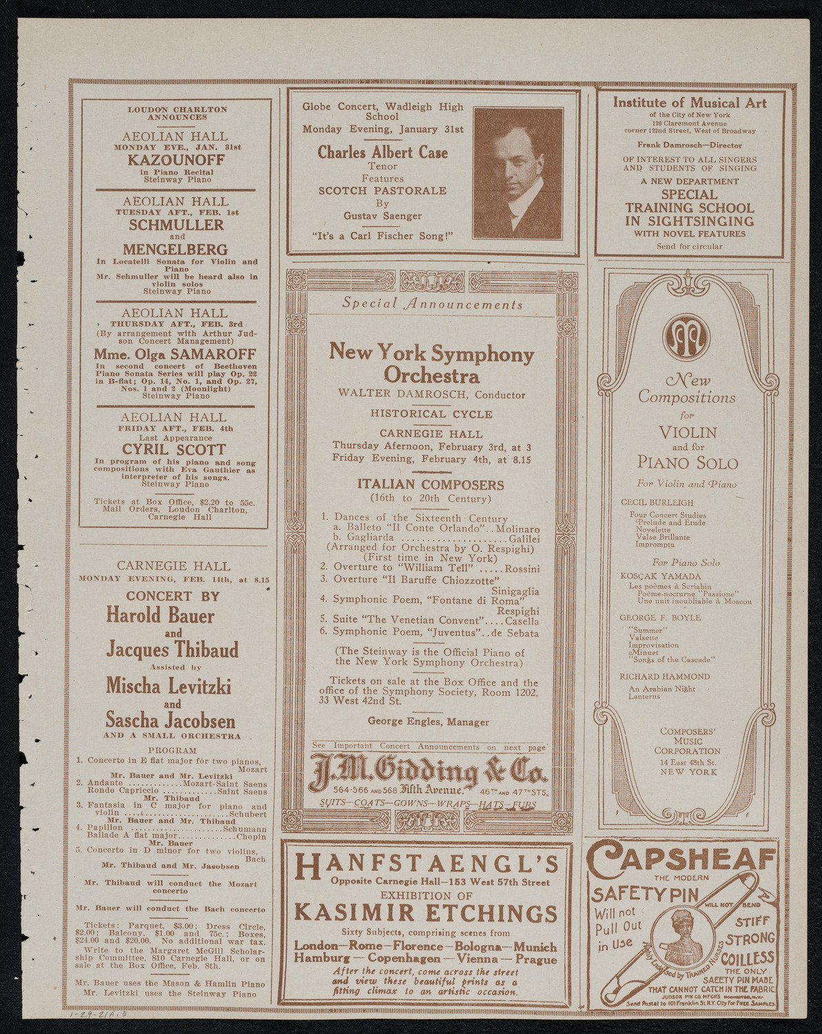 Symphony Concert for Young People, January 29, 1921, program page 9