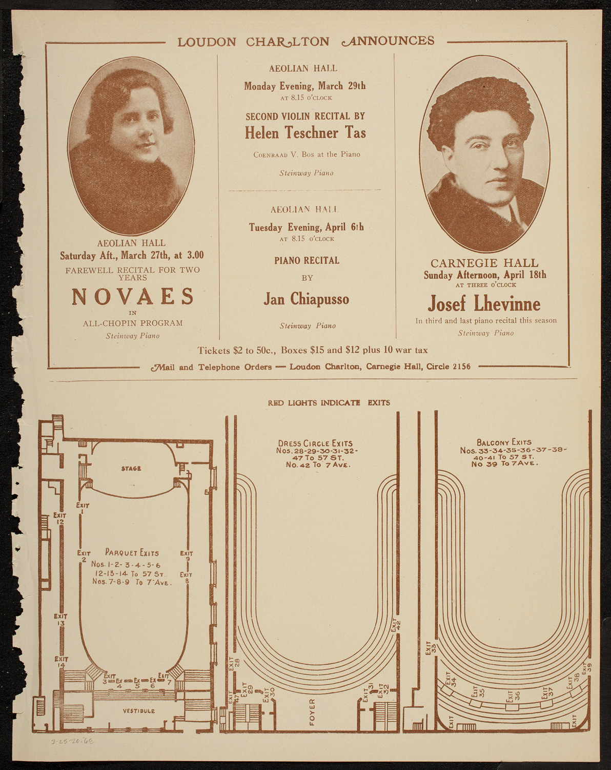 New York Philharmonic, March 25, 1920, program page 11