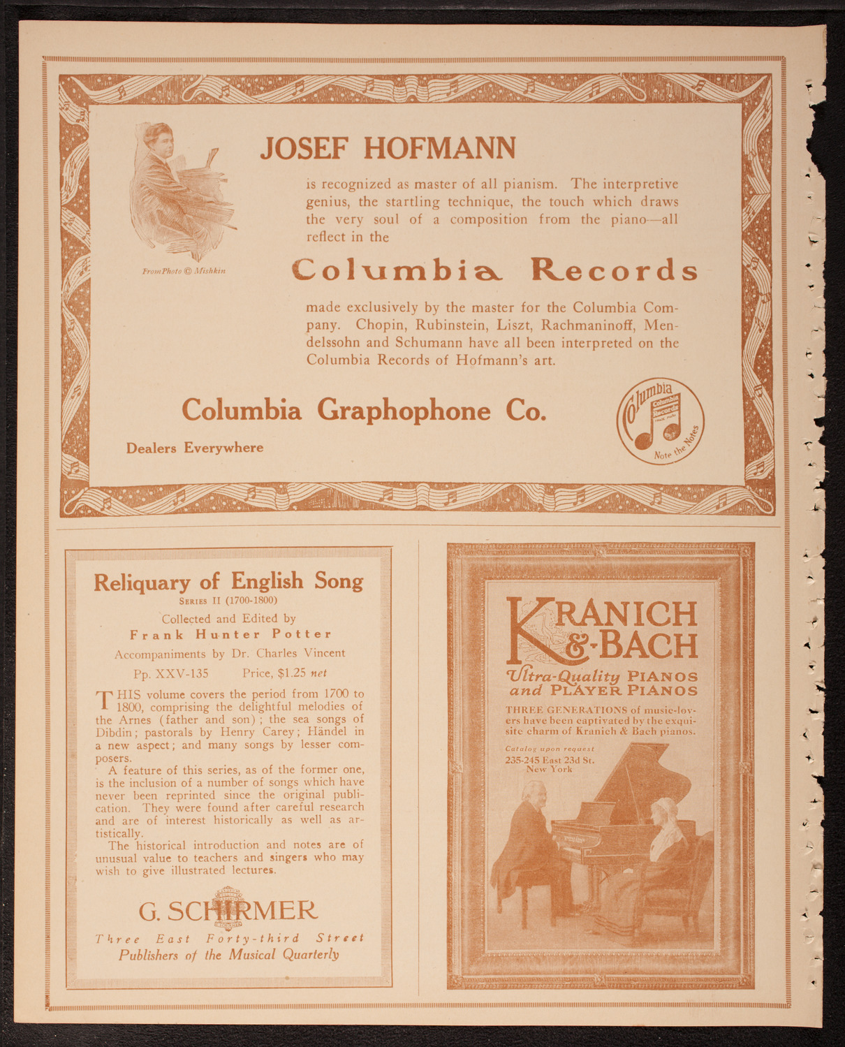 Ignacy Jan Paderewski, Piano, March 31, 1917, program page 6