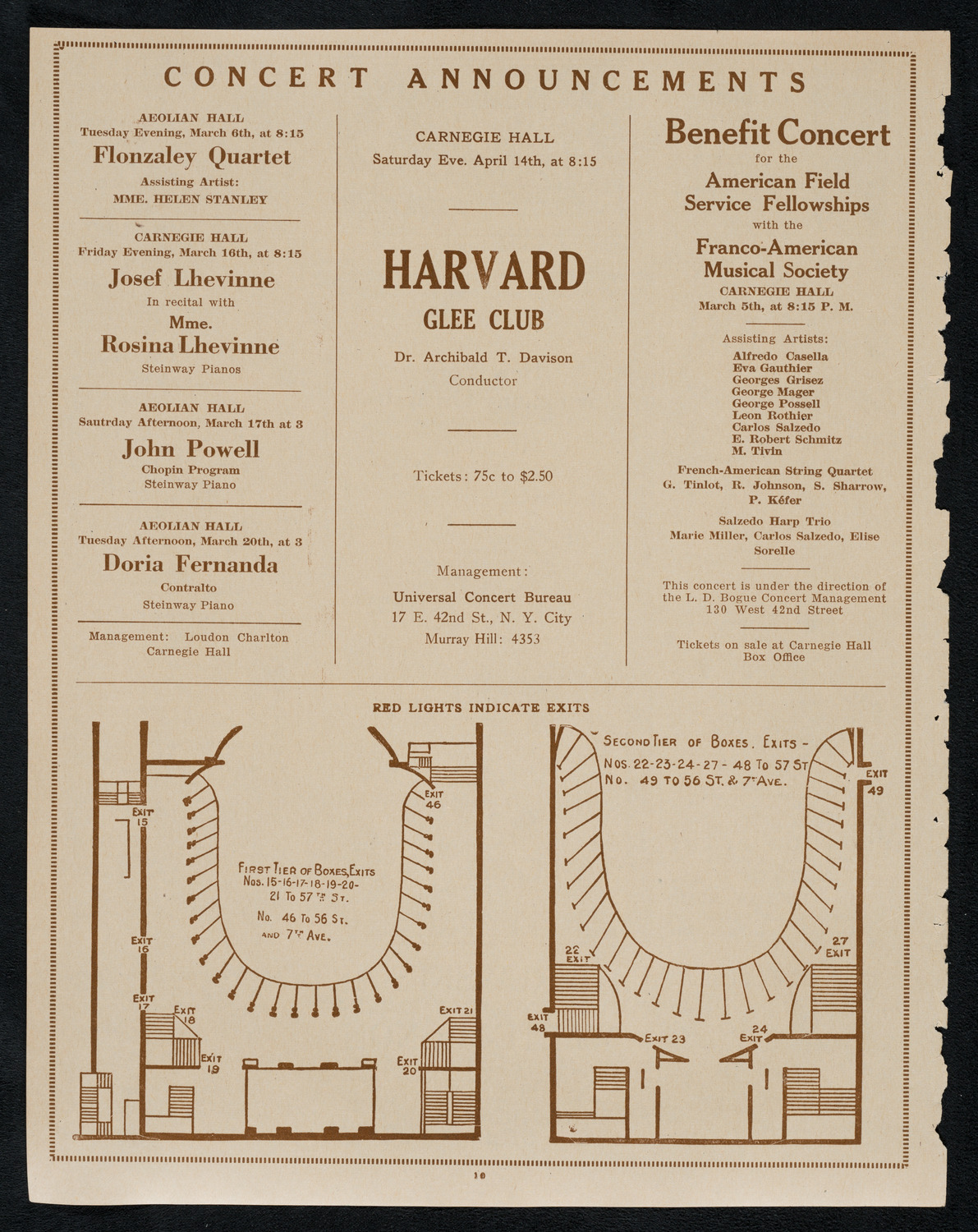 Intercollegiate Glee Club Contest, March 3, 1923, program page 10