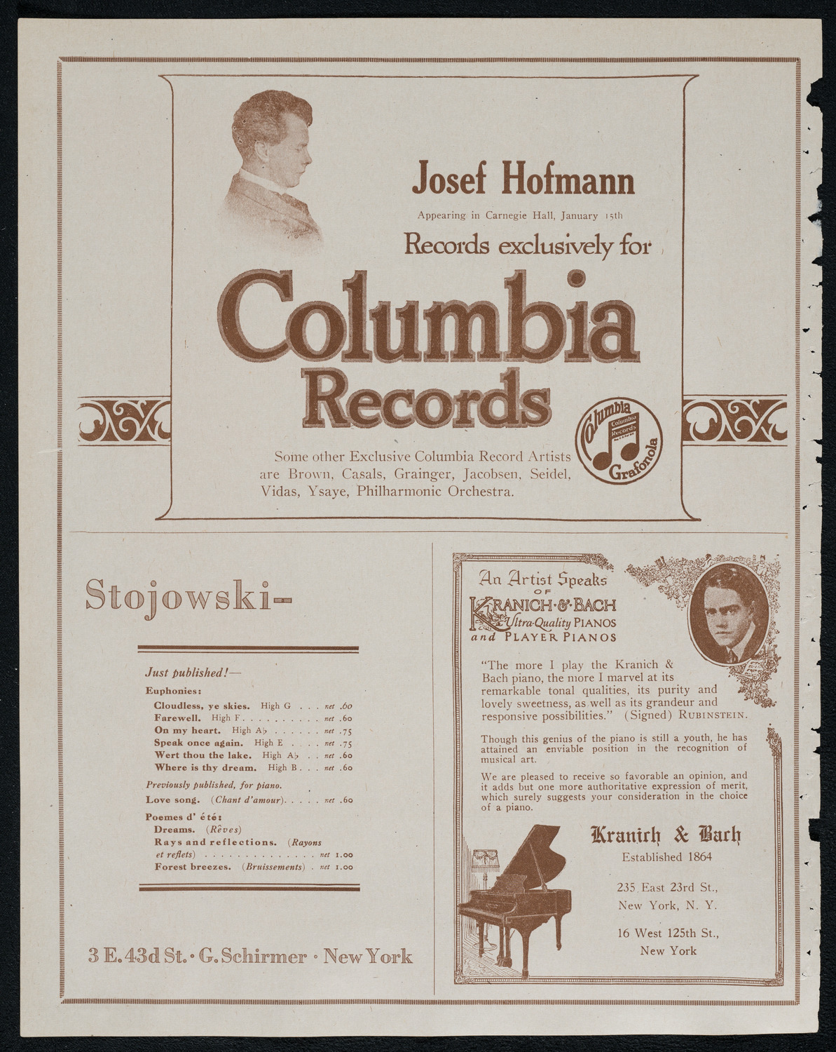 National Symphony Orchestra, January 14, 1921, program page 6