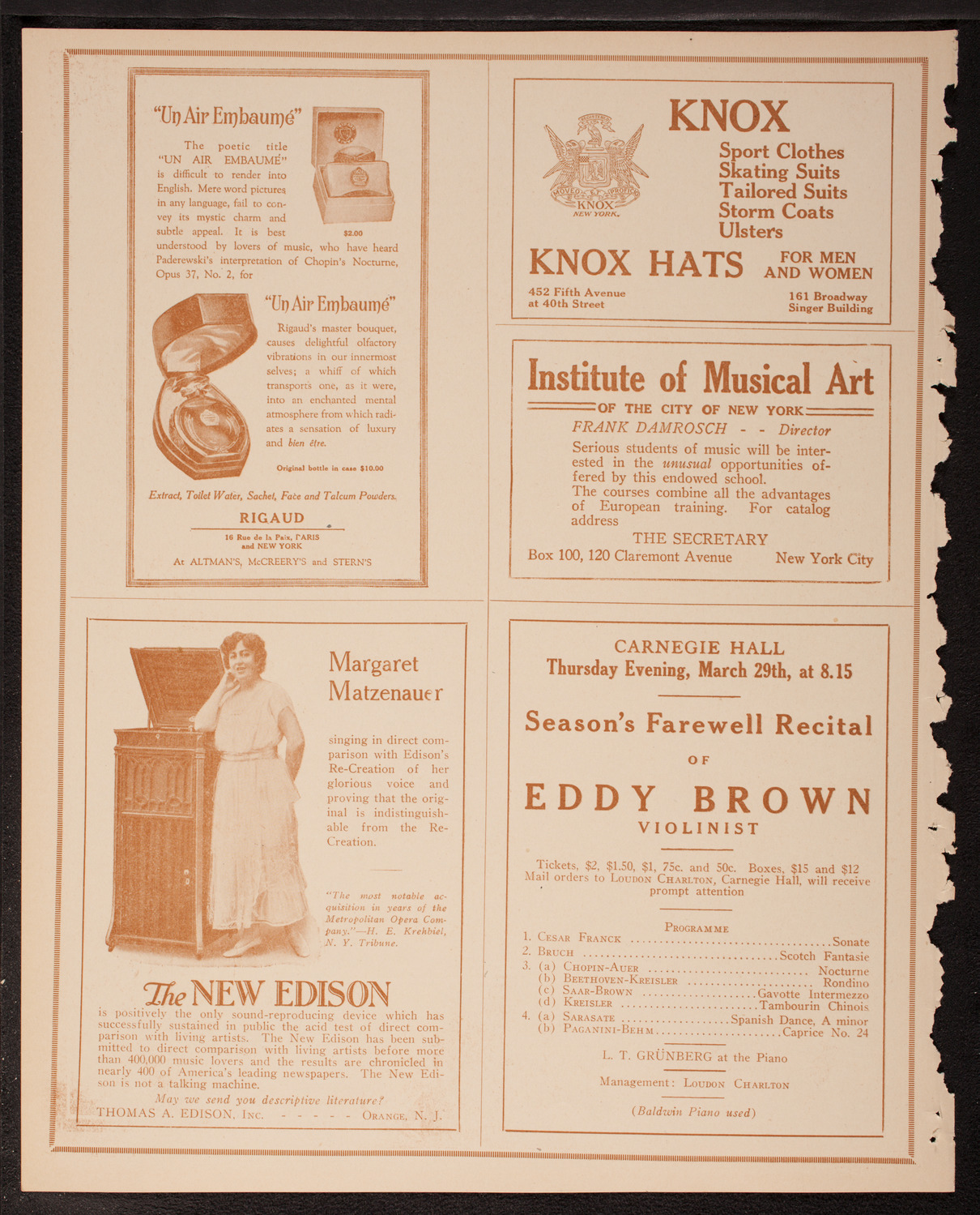 New York Symphony Orchestra, March 17, 1917, program page 2