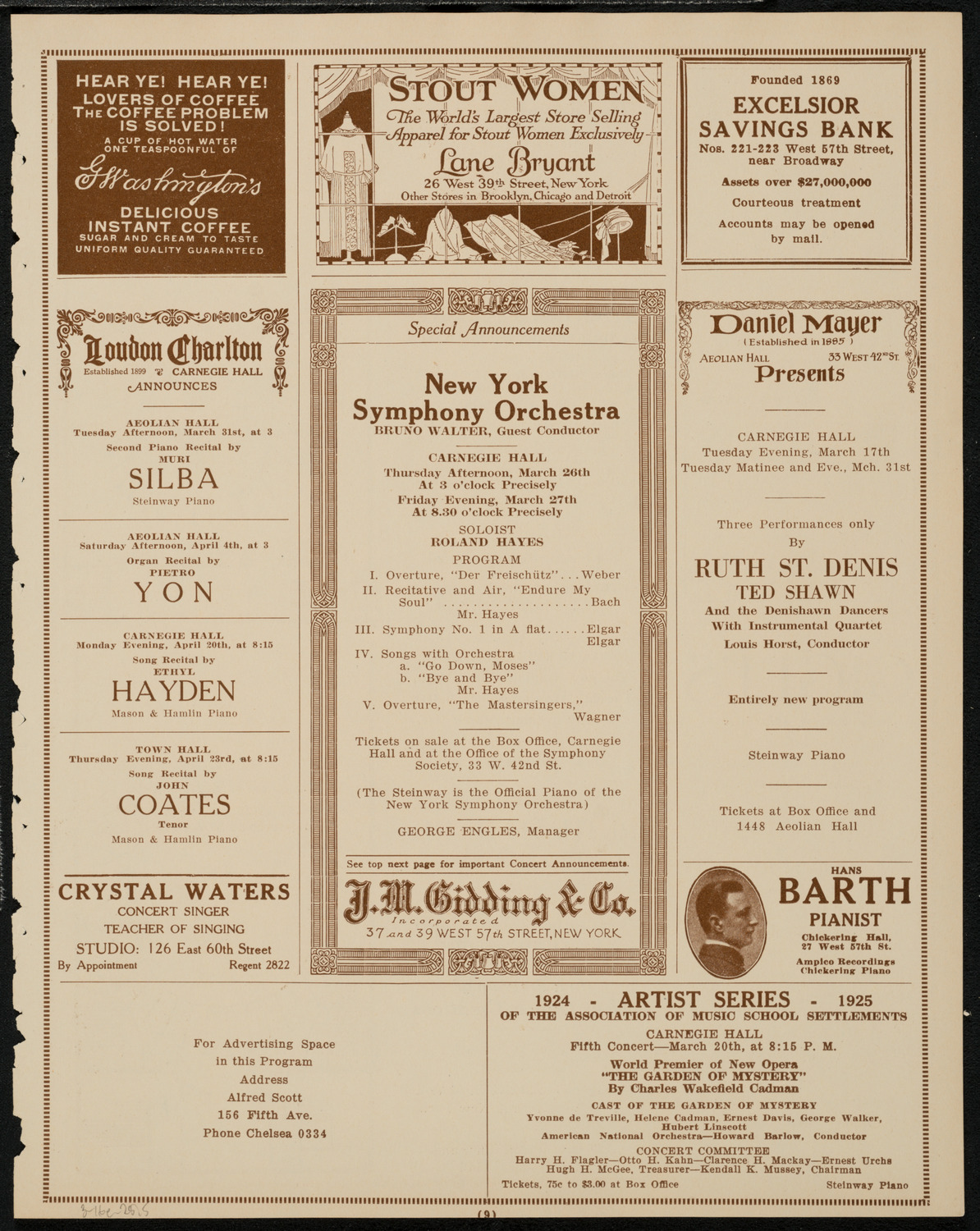 Lawrence Tibbett, Baritone, March 16, 1925, program page 9