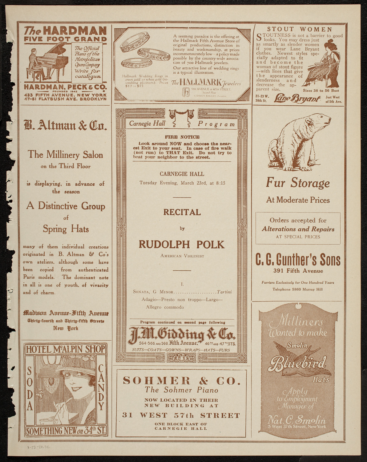 Rudolph Polk, Violin, March 23, 1920, program page 5
