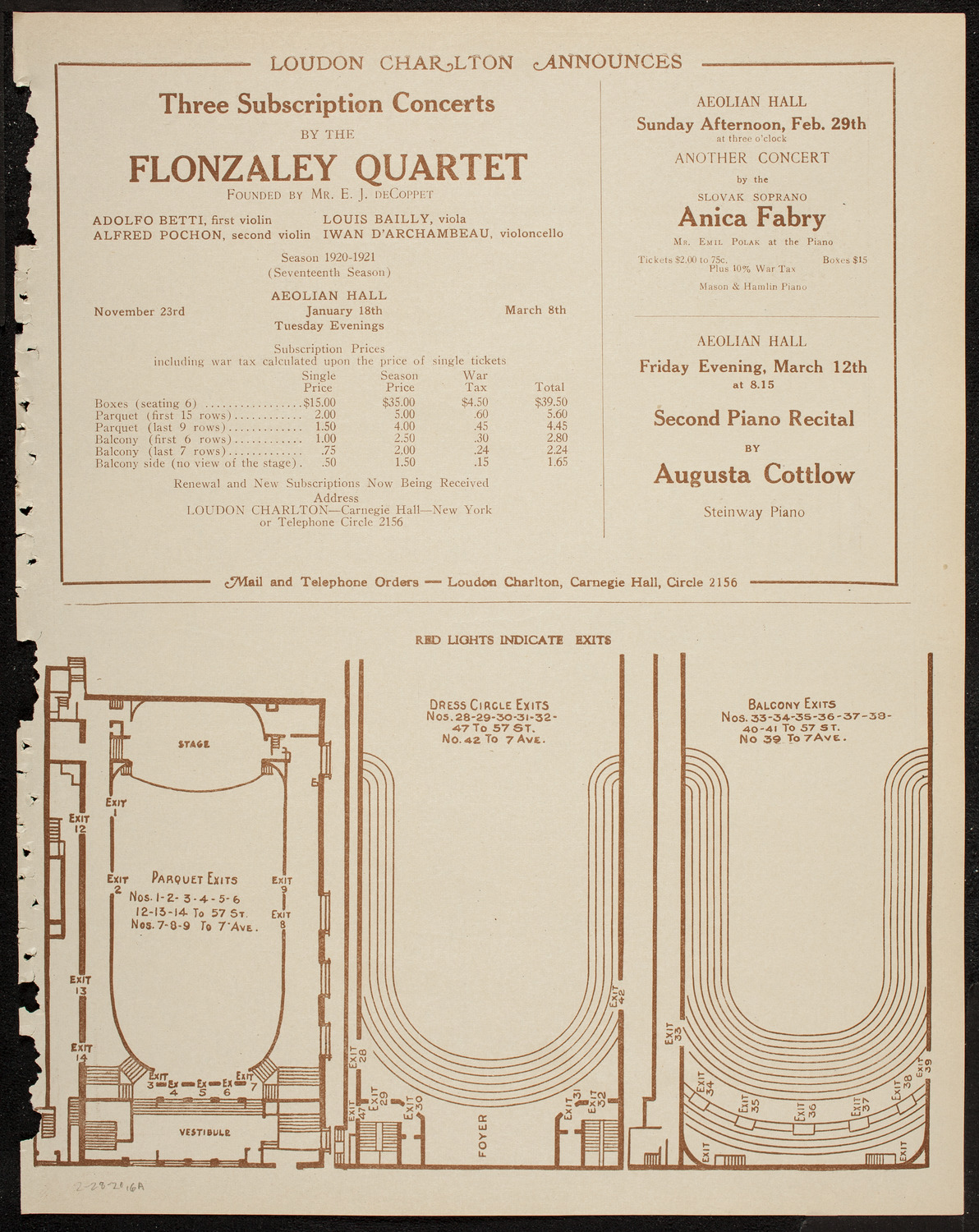 Fritz Kreisler, Violin, February 28, 1920, program page 11