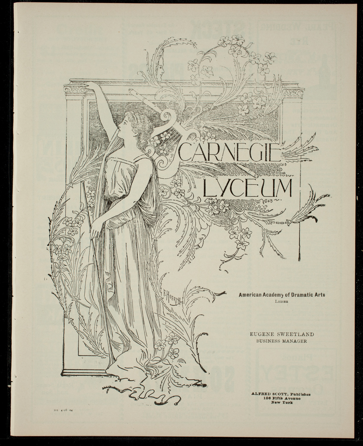 American Academy of the Dramatic Arts, April 28, 1904, program page 1