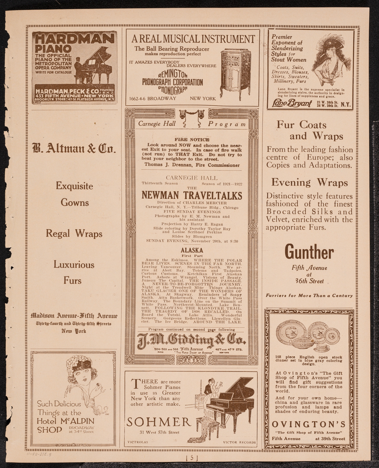 Newman Traveltalks: Alaska, November 20, 1921, program page 5