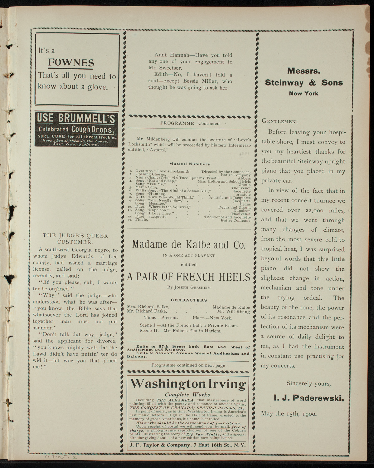 Ogden-Crane School of Opera, June 3, 1905, program page 3