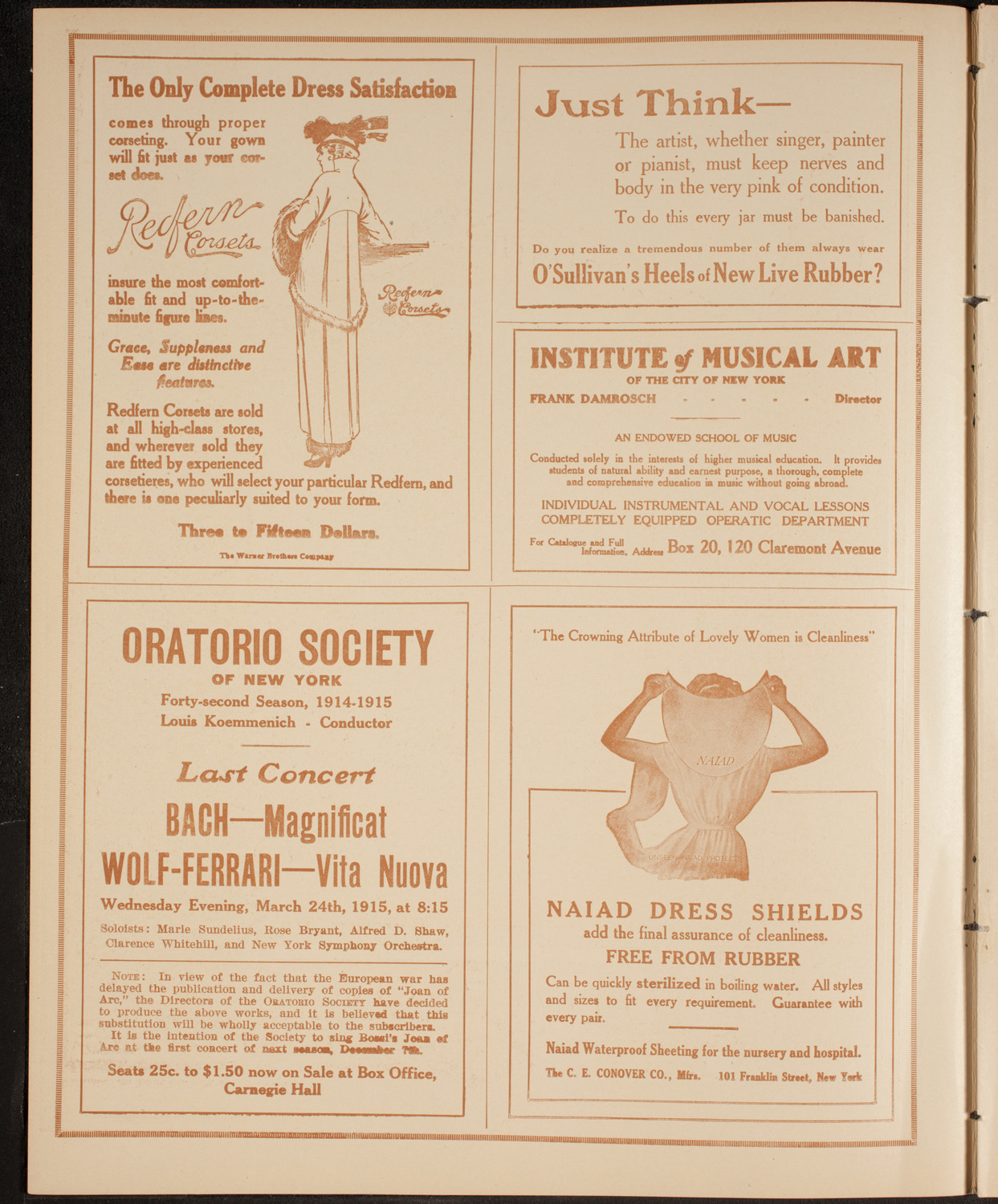New York Symphony Orchestra, February 10, 1915, program page 2