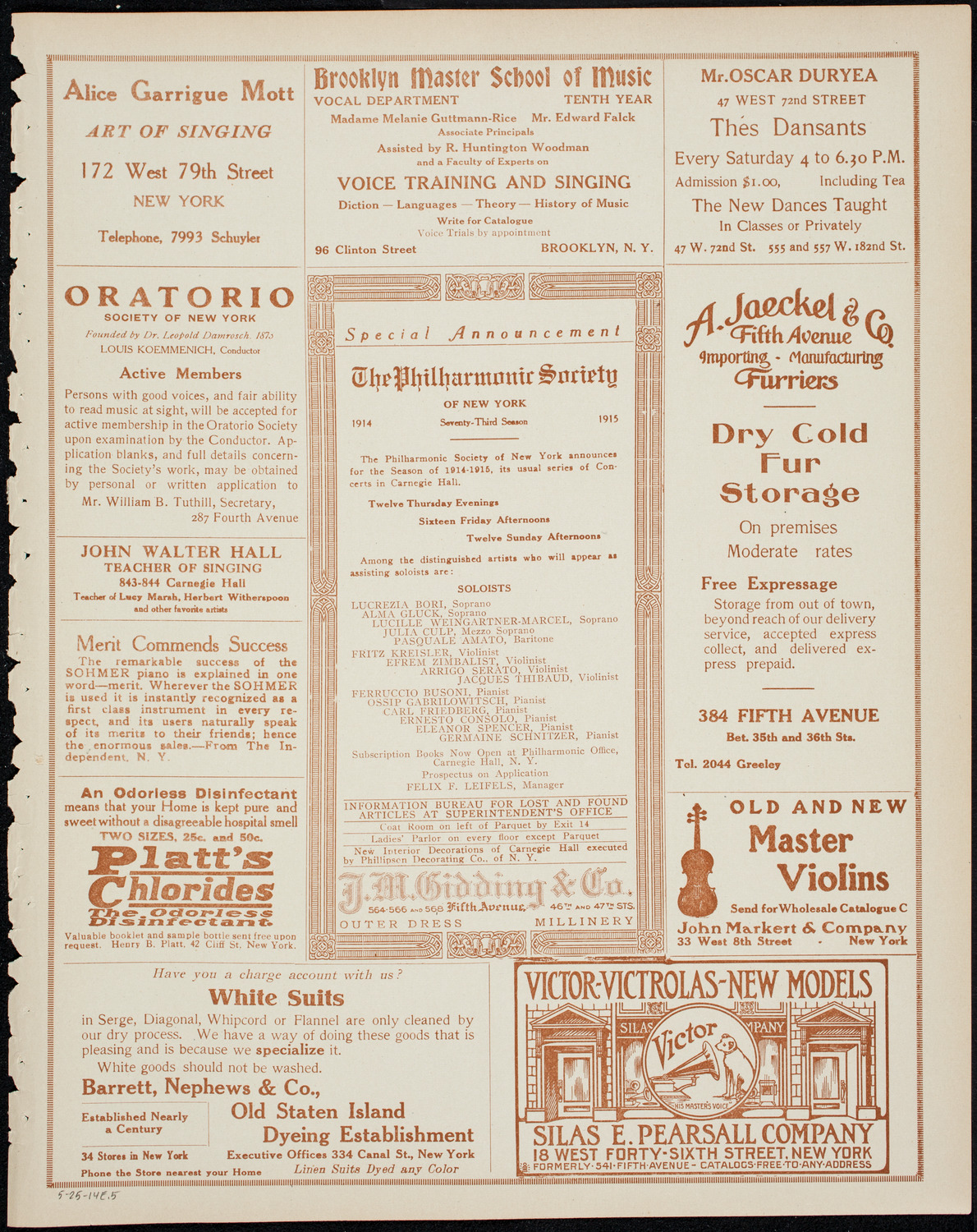 Graduation: Packard Commercial School, May 25, 1914, program page 9