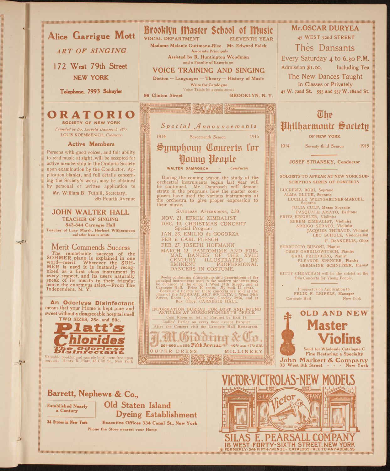 Leonard Borwick, Piano, November 5, 1914, program page 9