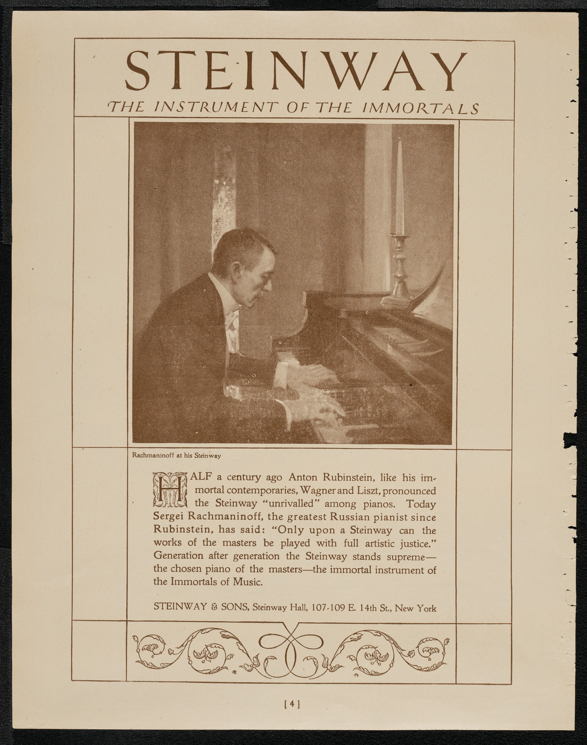 Mishel Piastro, Violin, April 2, 1921, program page 4