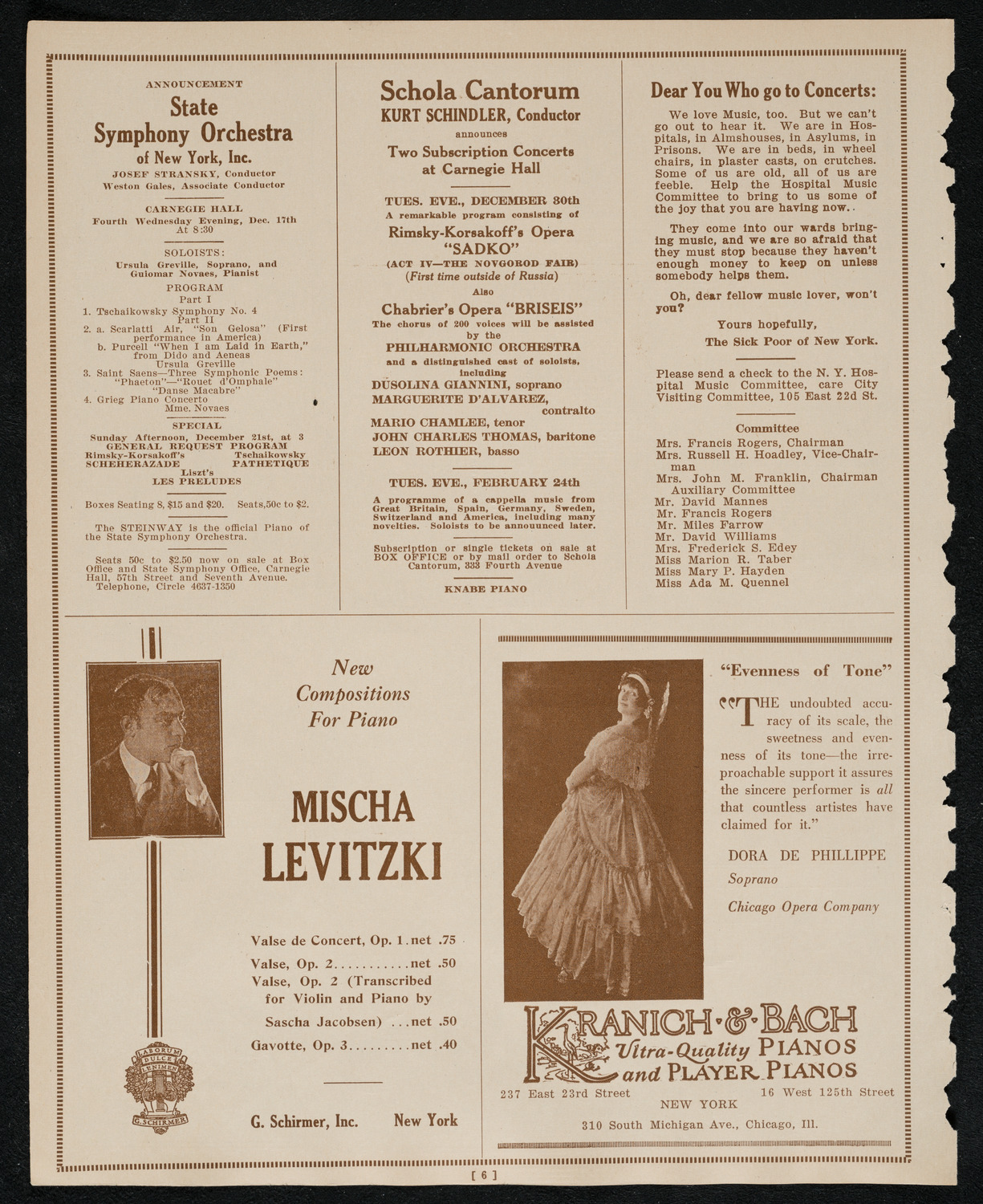 Philadelphia Orchestra, December 16, 1924, program page 6