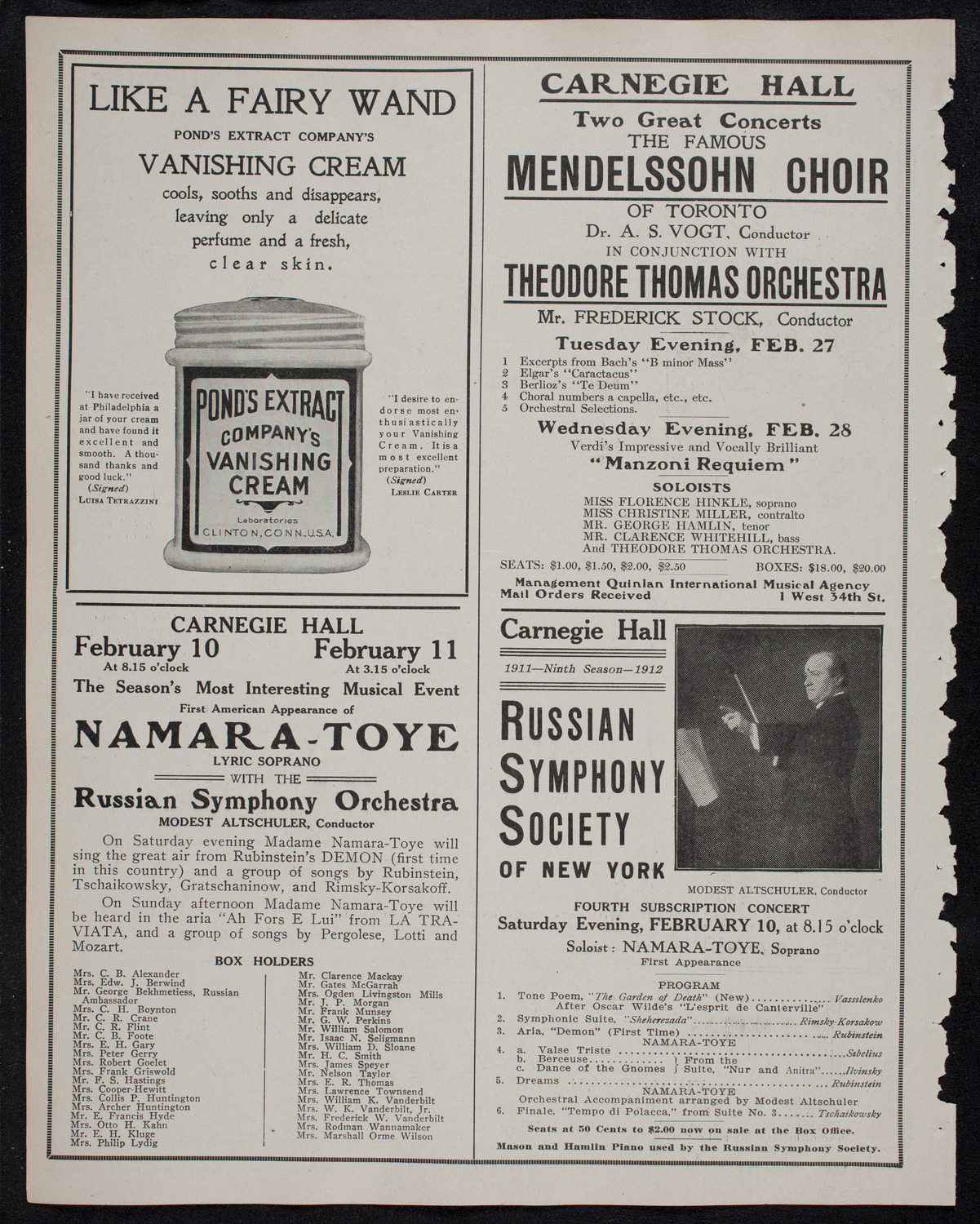 Symphony Concert for Young People, February 10, 1912, program page 8