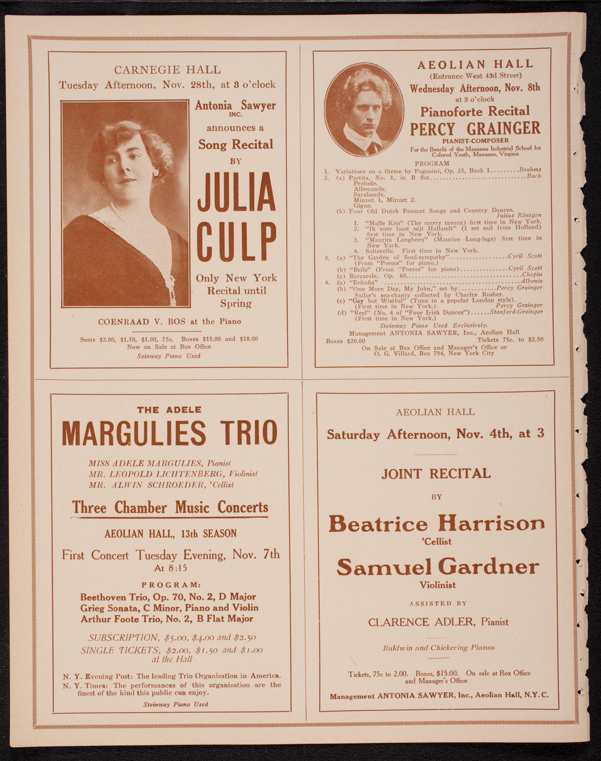 Ethel Leginska, Piano, November 2, 1916, program page 10