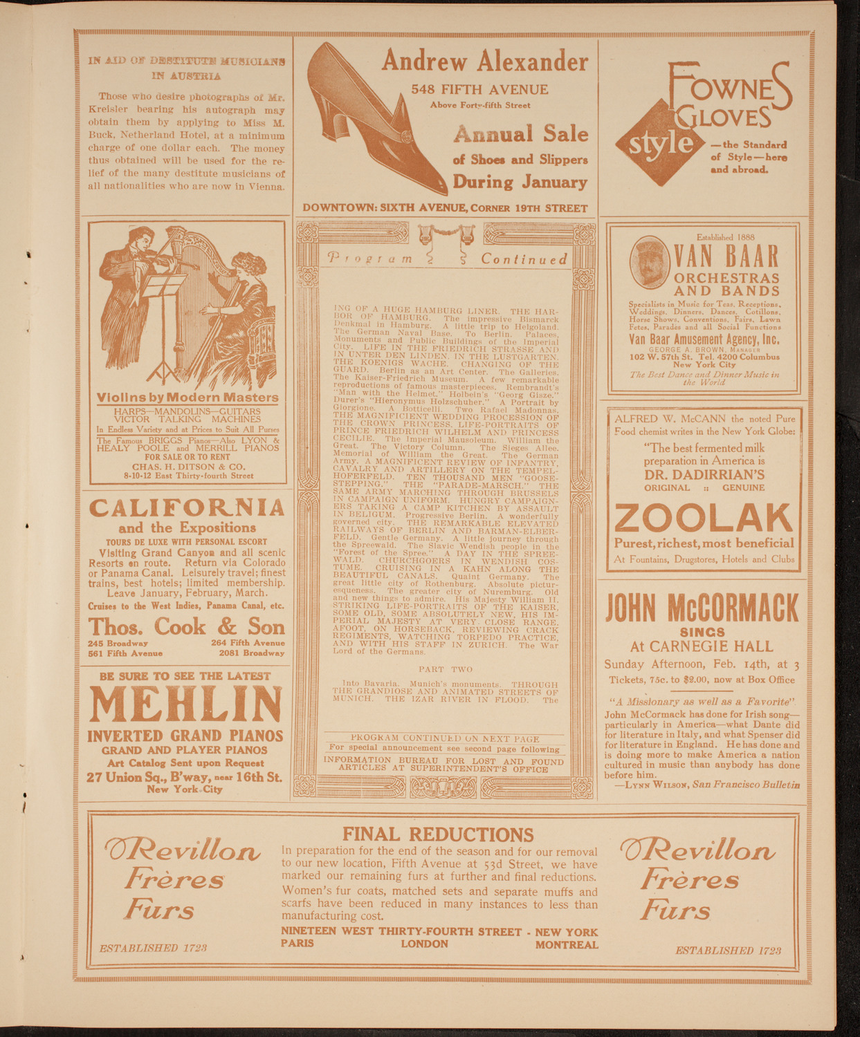 Burton Holmes Travelogue: Germany and Austria, February 8, 1915, program page 7