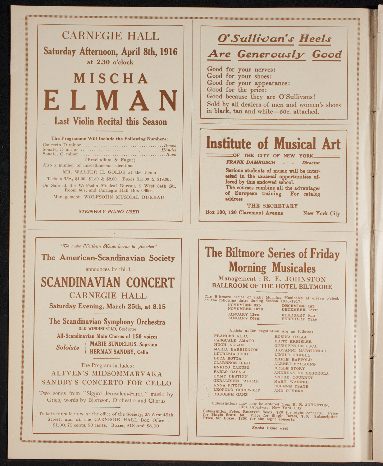 New York Philharmonic, March 24, 1916, program page 2