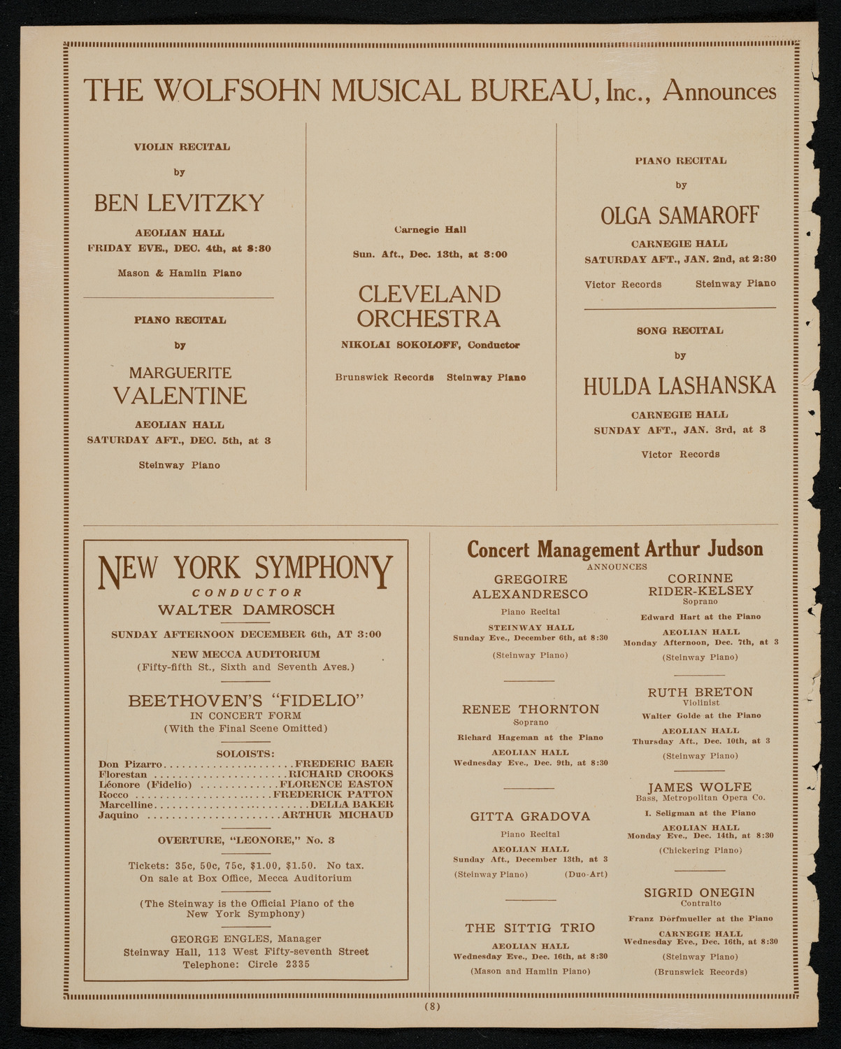 Symphony Concert for Young People, December 5, 1925, program page 8