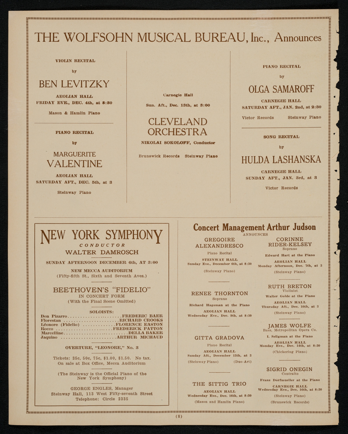 Symphony Concert for Young People, December 5, 1925, program page 8