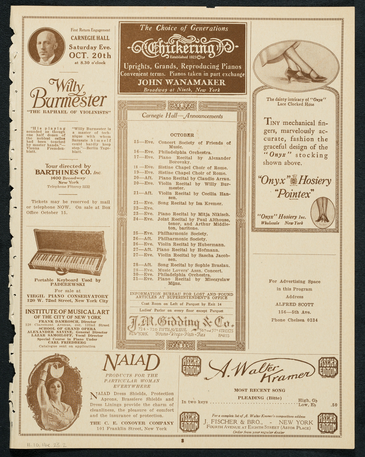 Meeting: American Jewish Congress, October 14, 1923, program page 3