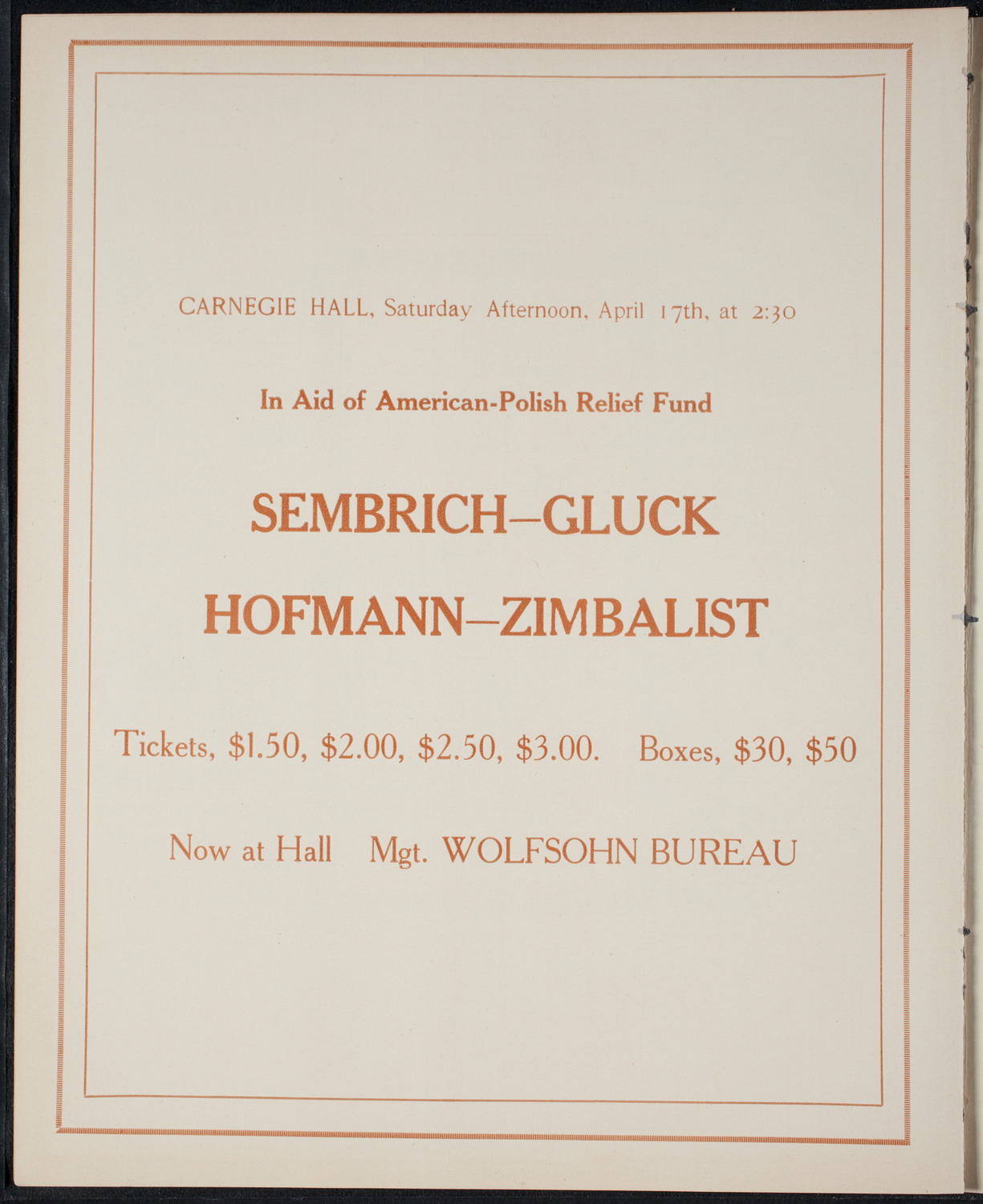 Elena Gerhardt, Soprano, April 10, 1915, program page 10