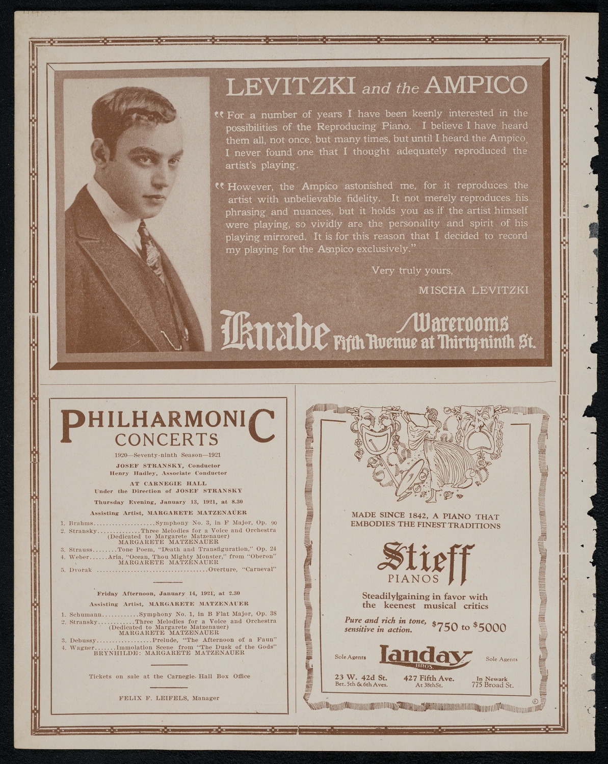 New York Philharmonic, January 8, 1921, program page 12
