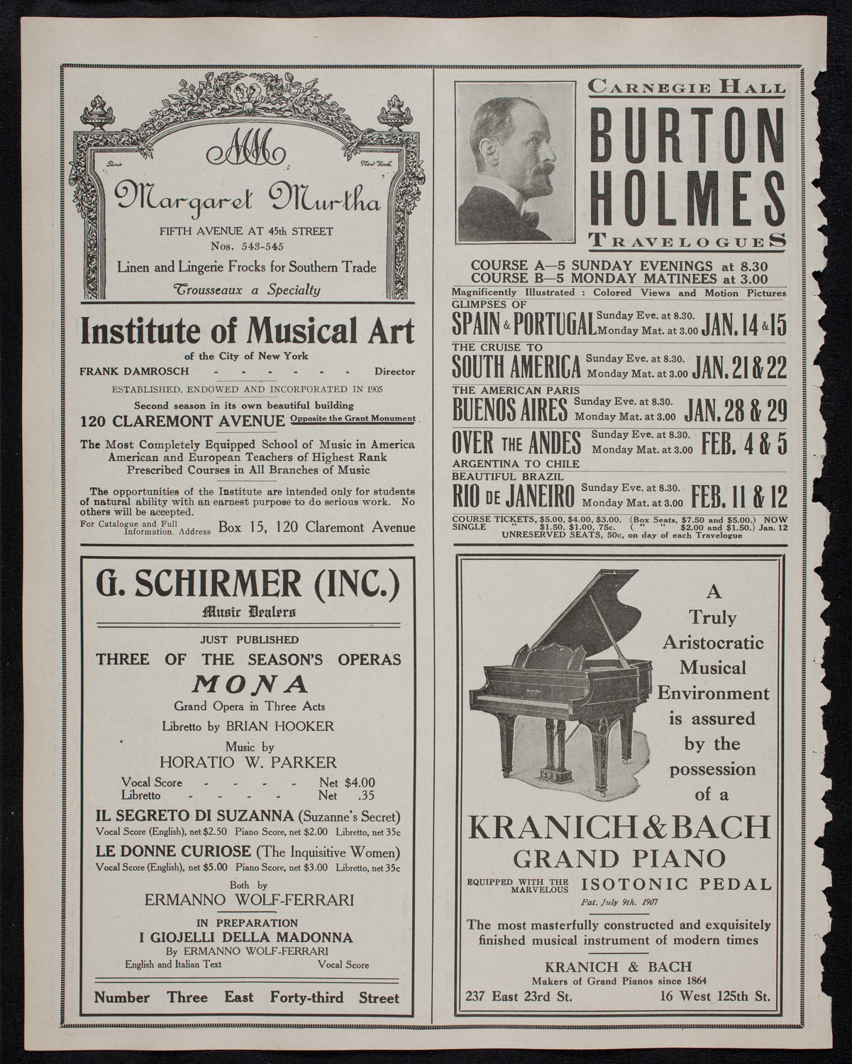 Alessandro Bonci, Tenor, January 10, 1912, program page 6