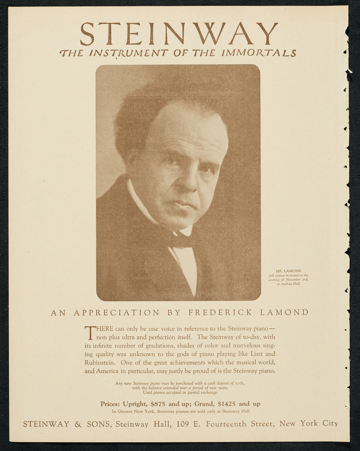 New York Symphony Orchestra, November 2, 1923, program page 4