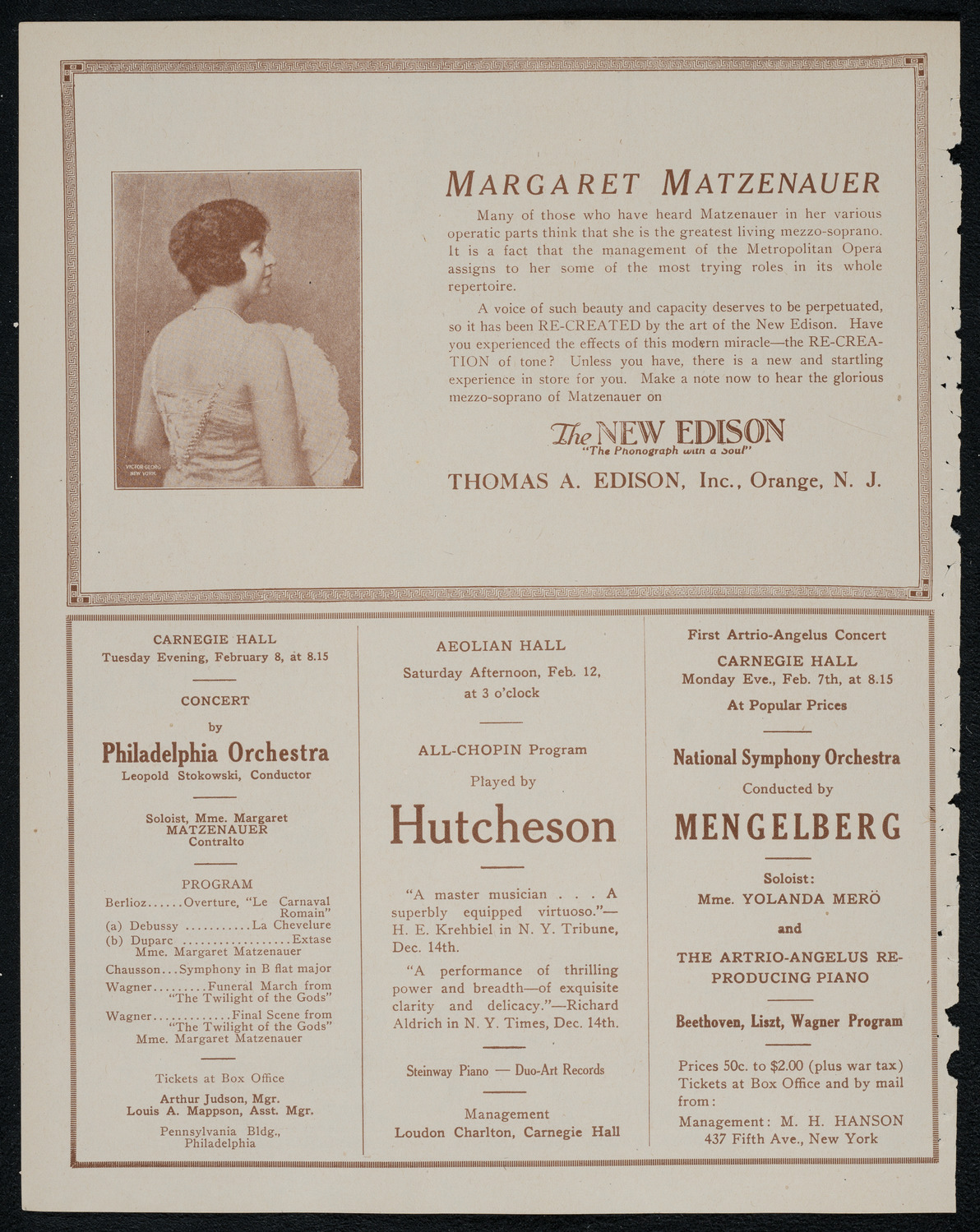 New York Philharmonic, February 5, 1921, program page 2
