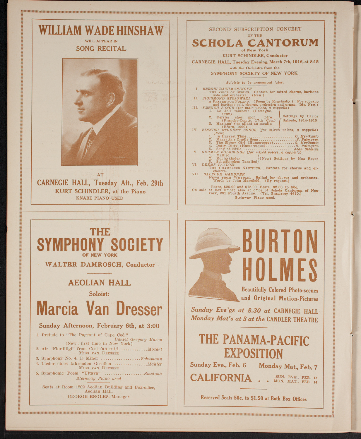 People's Symphony Concert, February 3, 1916, program page 8