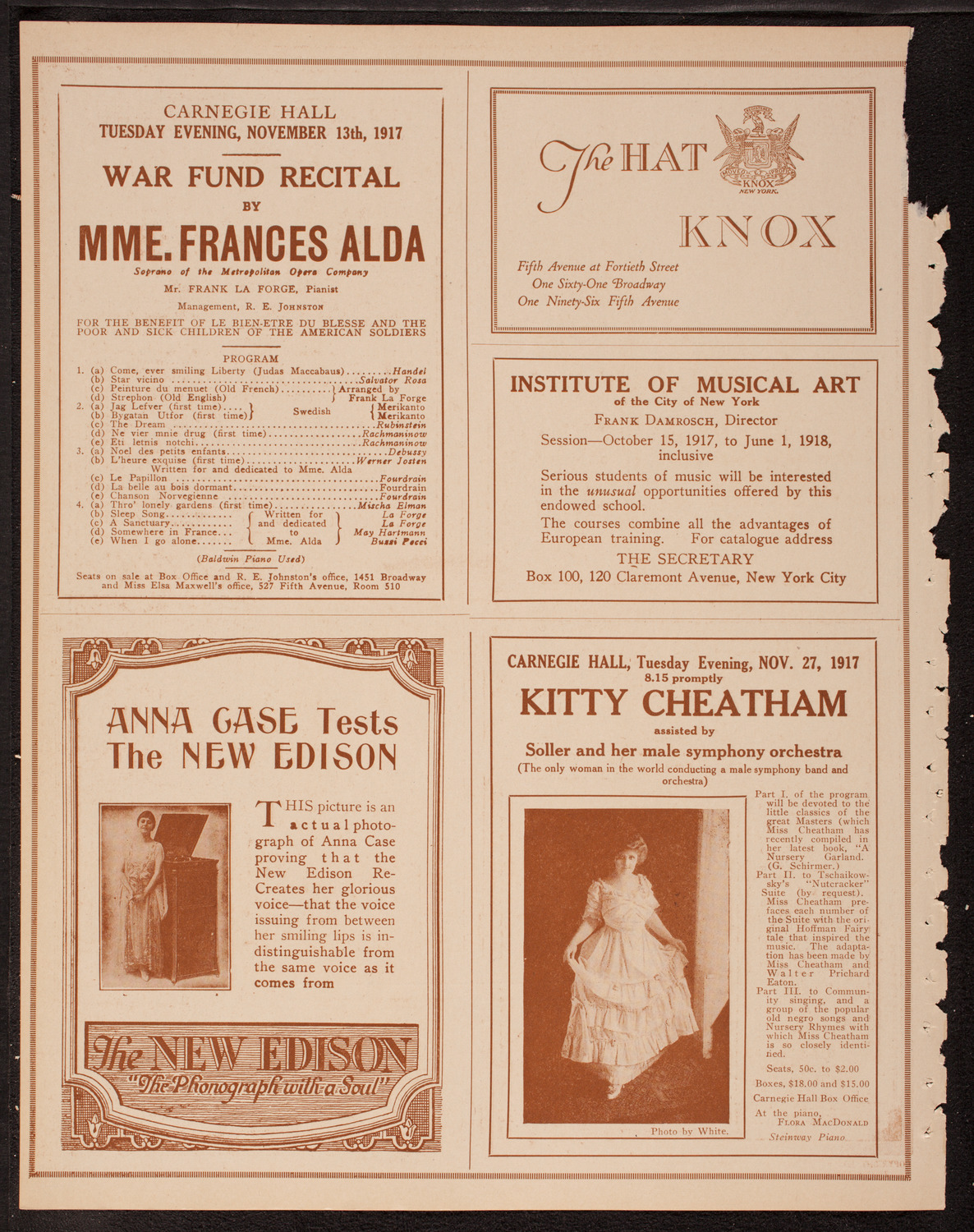 Boston Symphony Orchestra, November 8, 1917, program page 2
