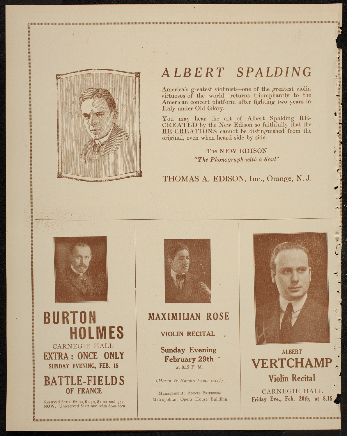 New York Philharmonic, February 15, 1920, program page 2