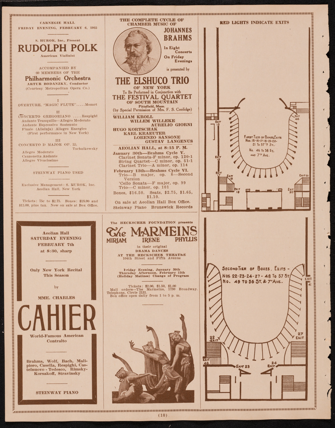 New York Philharmonic Students' Concert, January 28, 1925, program page 10