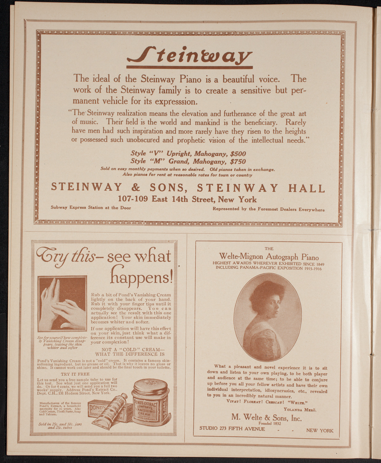 Ignacy Jan Paderewski, Piano, March 25, 1916, program page 4