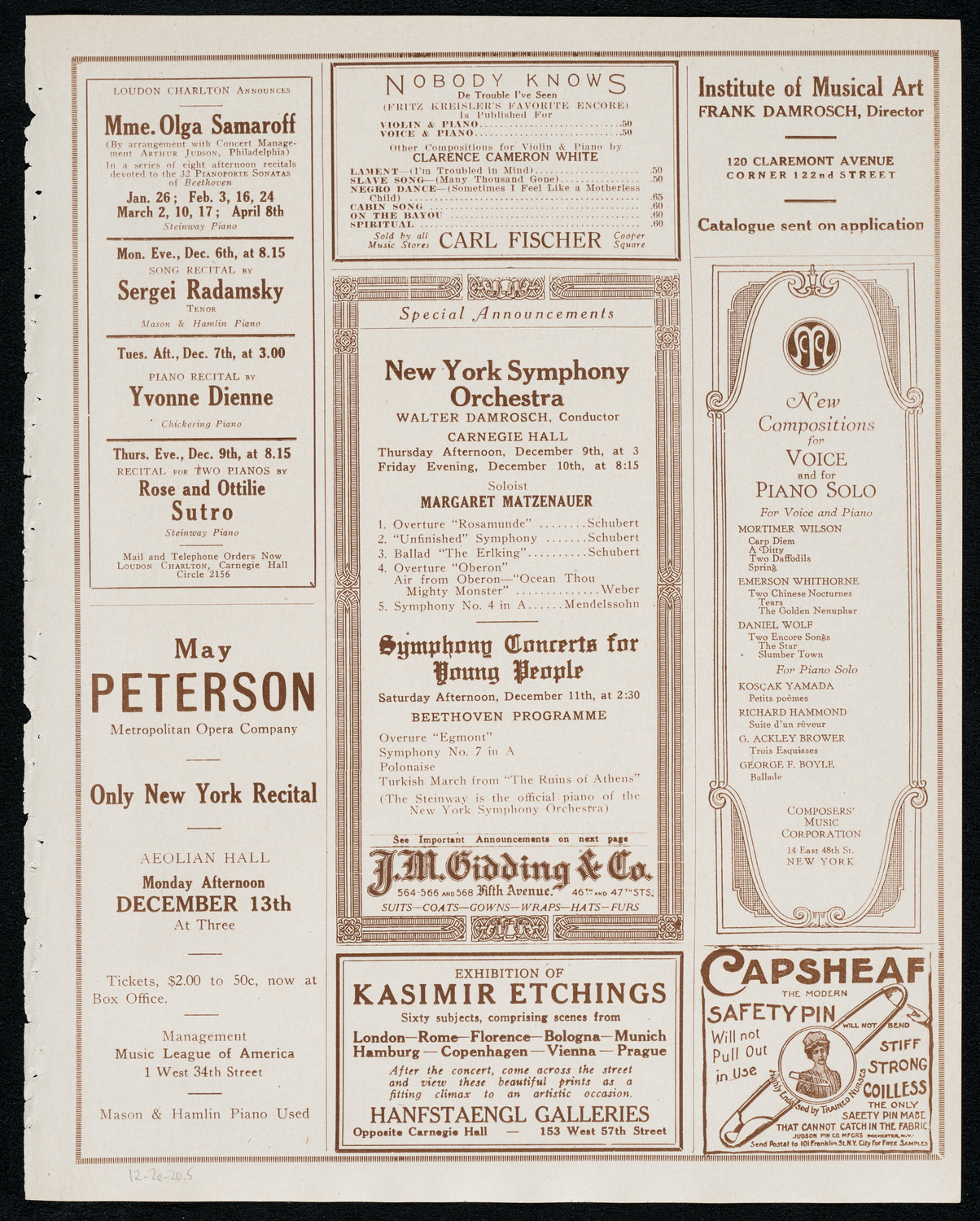 Boston Symphony Orchestra, December 2, 1920, program page 9
