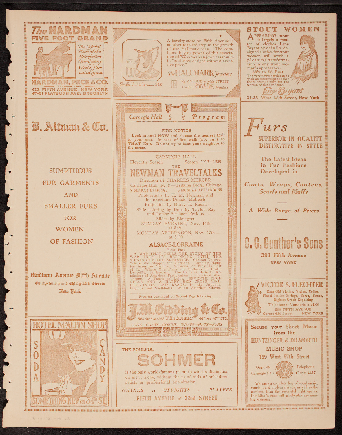 Newman Traveltalks: Alsace-Lorraine, November 16, 1919, program page 5