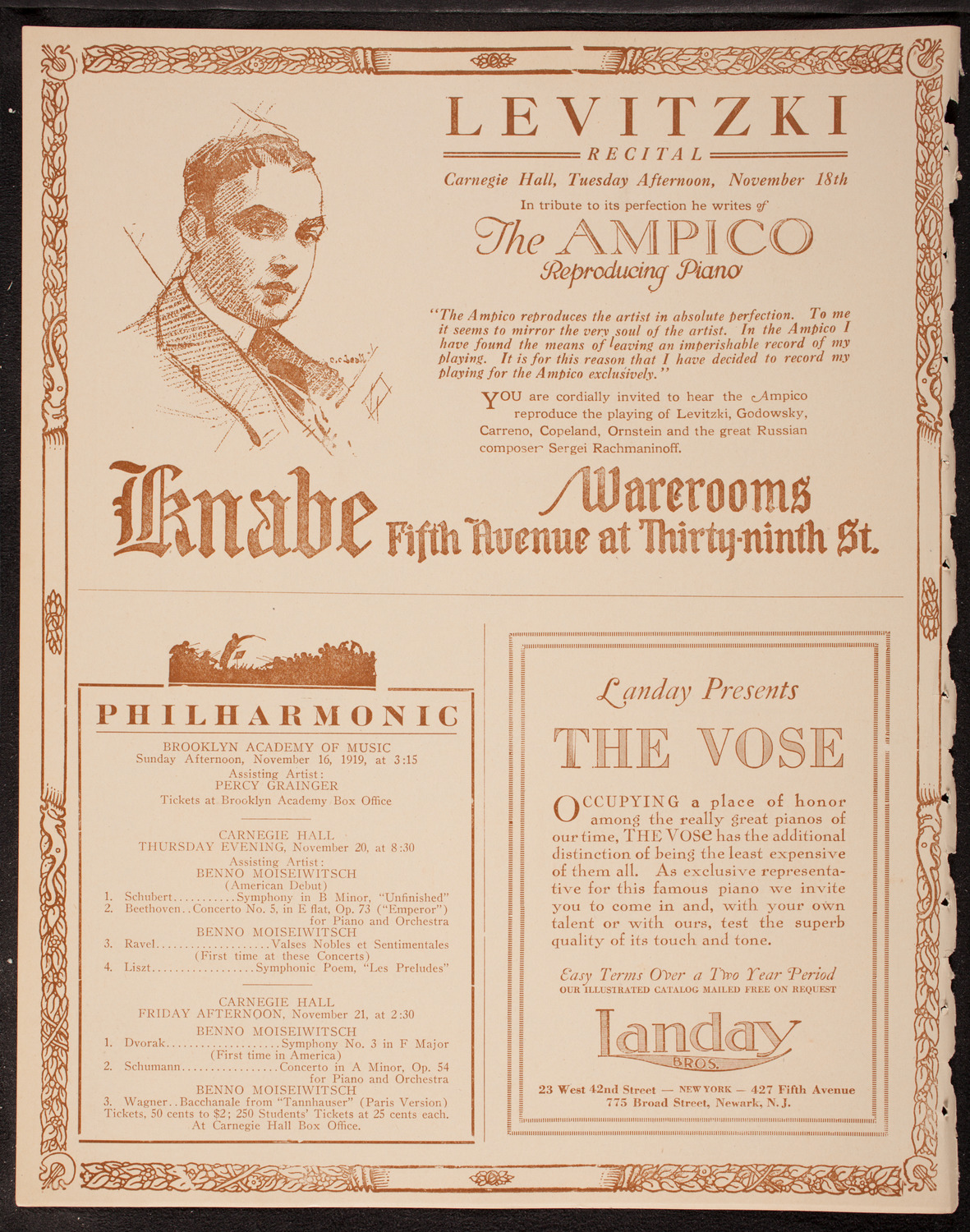 John Powell, Piano, November 14, 1919, program page 12