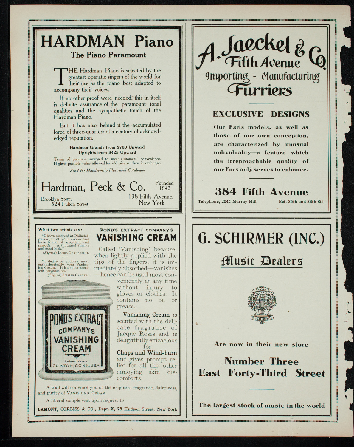 New York Philharmonic, November 22, 1910, program page 8