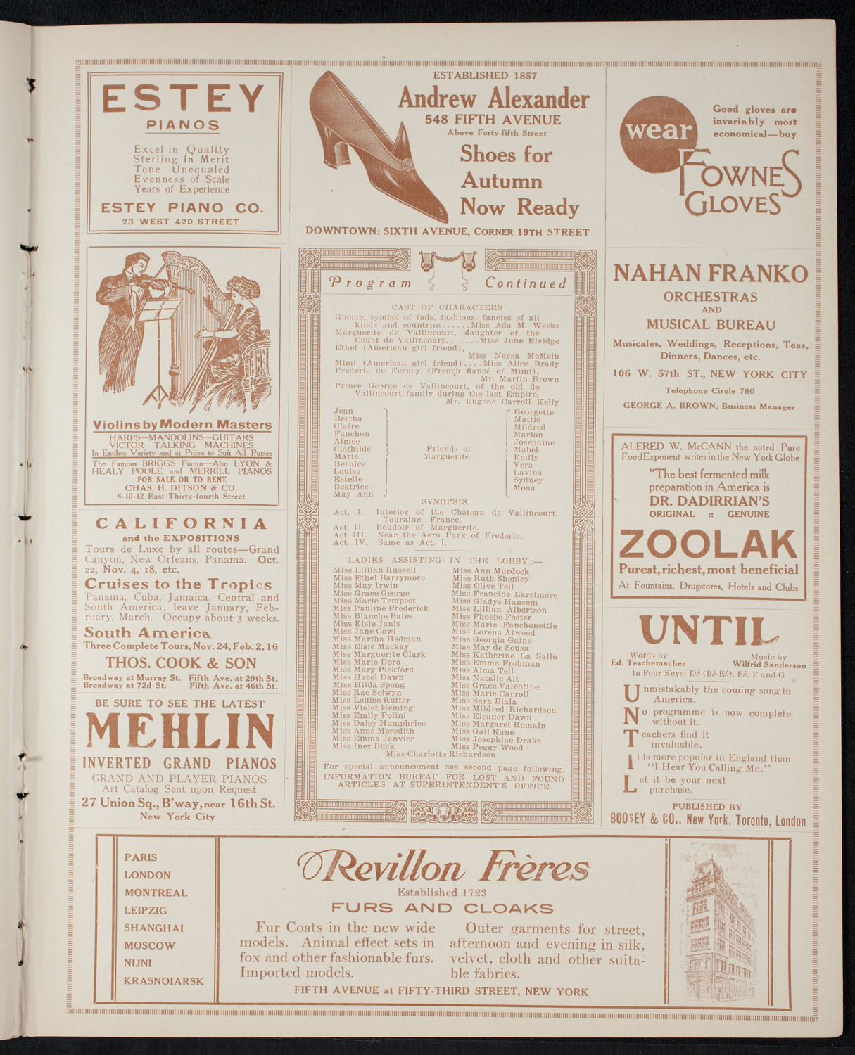 Fashion Show: "Yesterday or To-Morrow", October 8, 1915, program page 7